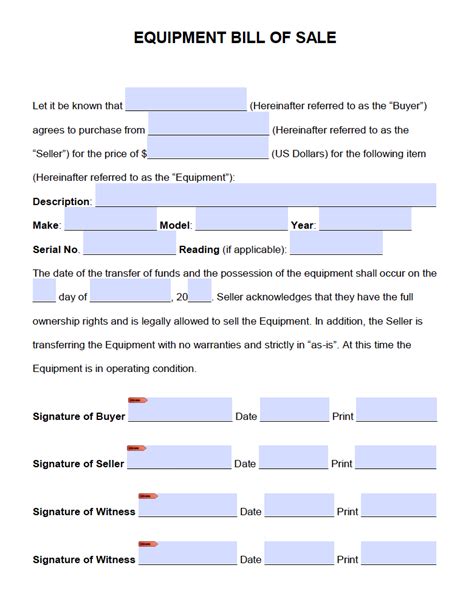 bill of sale for skid steer|forklift bill of sale form.